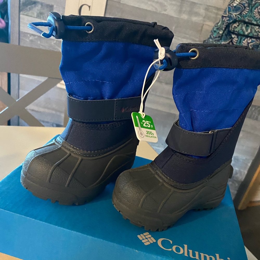 Toddler boys Columbia winter boots, brand new with tags in the box. Never worn.